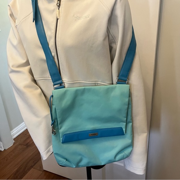 Tumi Handbags - Tumi Nylon Travel Crossbody Bag Teal Blue
